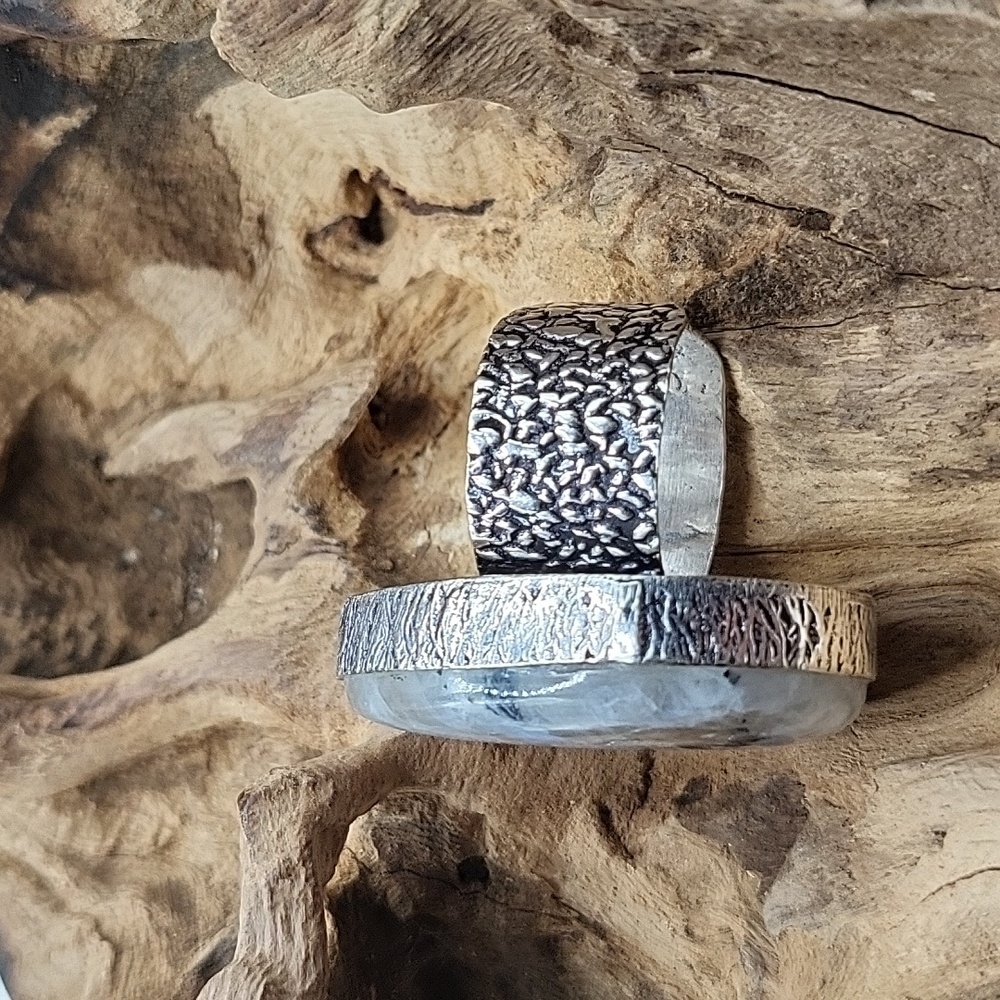 Moonstone Adjustable Ring - 925 Plated - image 3